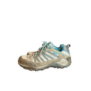 Merrell Womens Hiking Shoes Turquoise J086300 Trail Low Top Leather Lace Up 7.5